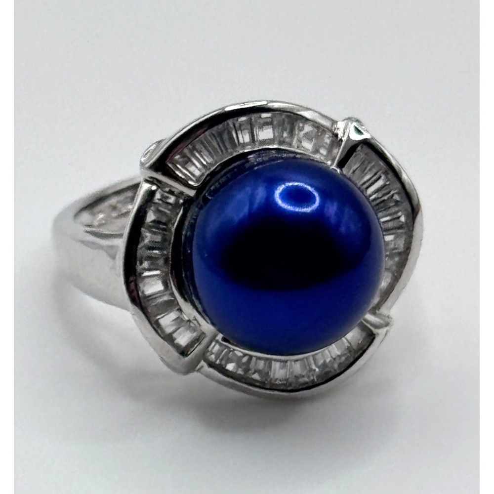 Honora Sterling Silver Blue Cultured Pearl Ring Size 6